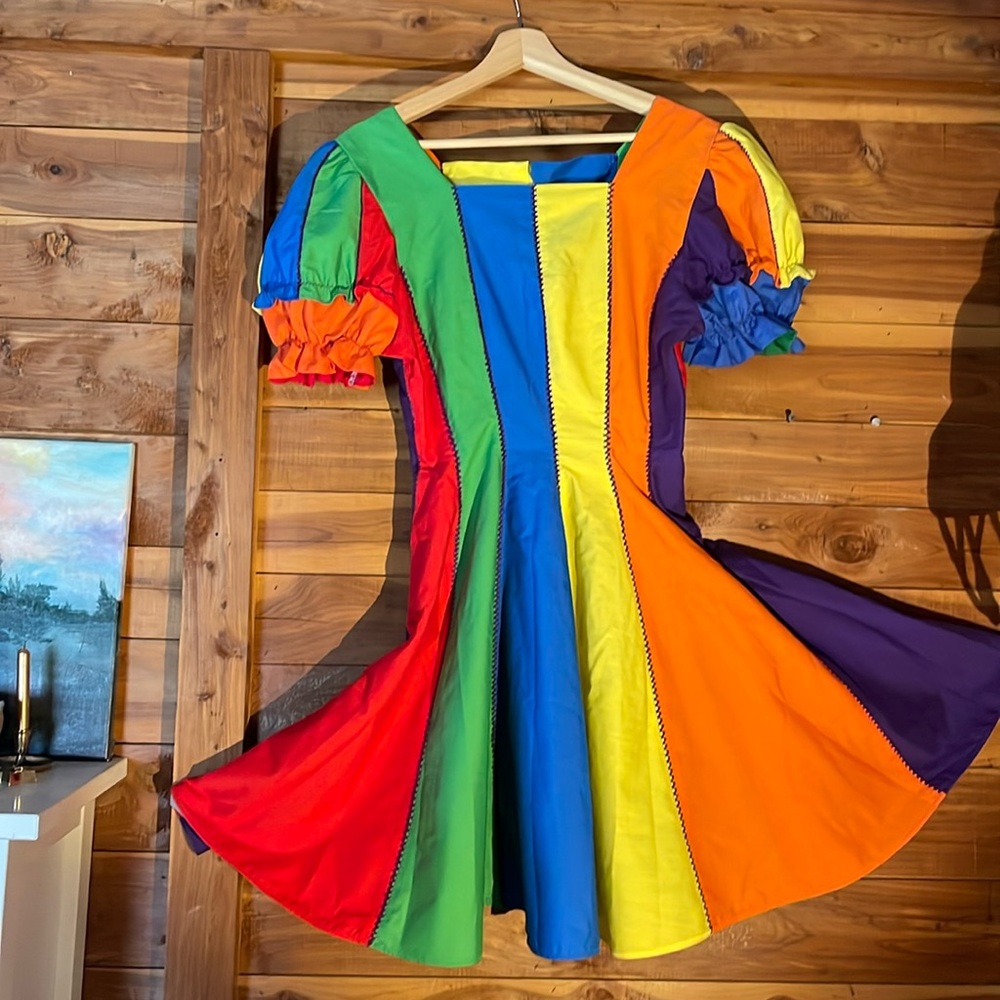 Vintage Rainbow Squaredance Dress size S